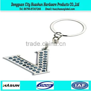 2016 New Design V Letter Jewelry Keychain for Promotion thumbnail-1
