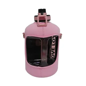 Custom Gym Jug Sleeve Neoprene 64 oz Jug Bag Water Bottle Holder With Shoulder Strap and Phone Pockets thumbnail-2