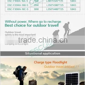 10W 20W 30w Portable Motion Sensor Rechargeable Led Solar Flood Light thumbnail-5