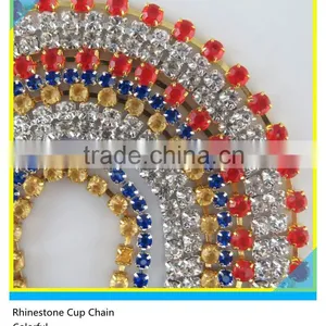 Hot Sale Aquamarine Diamond Rhinestone Cup Chain Trimming For Clothes thumbnail-5