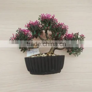 Outdoor Bonsai Rose Blossom Tree,Plastic Potted Minidecorative Artificial Bonsai thumbnail-1