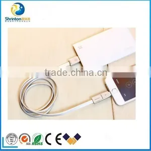 REMAX New Product 2 in 1 USB Cable Metal Connector 2.1A Fast Charging Data Cable For Iphone And Samsung Devices thumbnail-1