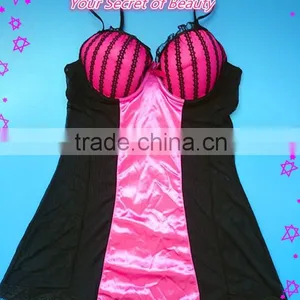 Mesh & Satin Lingerie Set, Sexy Babydolls thumbnail-4