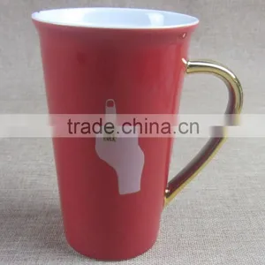 2015 Hot Sell Red Mugs With Gold Colour thumbnail-1