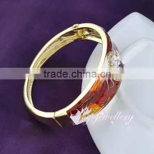 Red Enamel Female Fashion Fake Gold Hot Selling Sex Bangle thumbnail-4