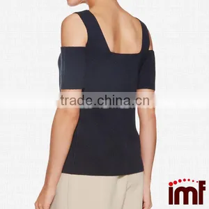 Cold Shoulder Sweater,Open Shoulder Sweater Top thumbnail-3