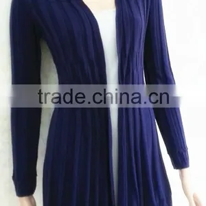 Long Sleeve Knitting Wear Hollow-out OL Long Cardigan Coat thumbnail-1