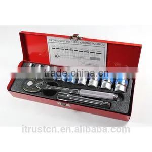 12PCS 1/2" Metal Box Socket Set 4012AAm GS KING TOOLS Made in China thumbnail-1