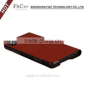 Classical Brown Back Stand Leather Flip Case for Sony Xperia Z4 Compact Skin Cover 5.2 Inch thumbnail-2