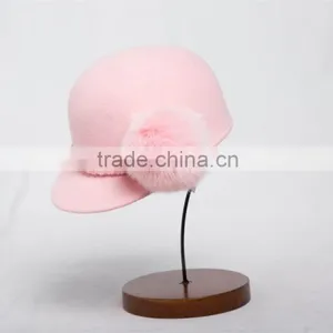 Cute Girls Pink Winter Wool Felt Hat thumbnail-3