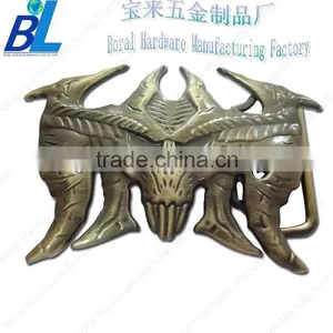 Brushed Metal Monster Mask Shaped Halloween Belt Buckles thumbnail-1