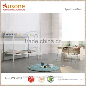 Wholesale Price School Furniture Dormitory Apartment White Metal Cheap Bunk Bed Frames thumbnail-1