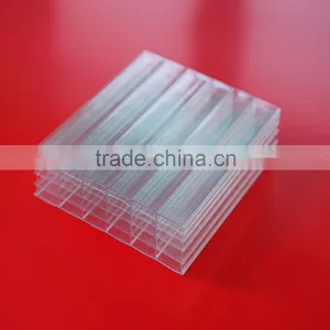 4mm 100% Virgin Grade A PC Resin 50 Micron UV Coating Polycarbonate Twin Wall Hollow Sheets Cheap Price Roofing Panels Clear thumbnail-6
