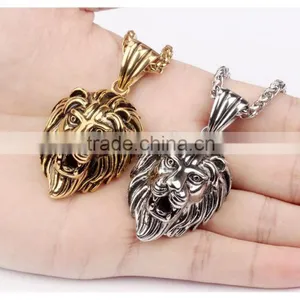 Hot Product Trends Gold Necklace Designs 2016 316L Stainless Steel Lion Necklace for Cool Men Quality Choice thumbnail-4