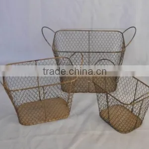 Handmade Iron Storage Rustic Wire Basket Wholesale thumbnail-1