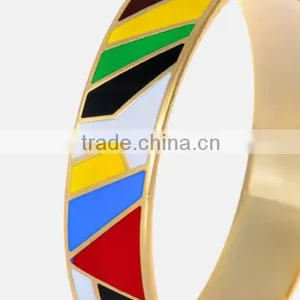 High Polished Stainless Steel Gold Enamel Ring With The Enamel thumbnail-2