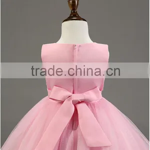 Lastest Wholesale Korean Fashion Girl Style Pink Chiffon Kids Party Wear Dresses TR-WS32 thumbnail-5