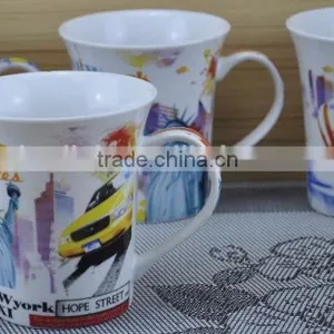 12OZ Butterfly Overall Decal Printed Coffee Cups, Shiny Surface New Bone China Mug, KL5003-10281 thumbnail-3
