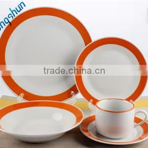 High Grade Dinner Set Porcelain Crockery Items With Color Band thumbnail-6