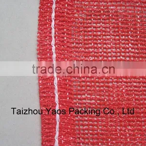 Red Perforated PP Leno Mesh Bag Plastic Plain Onions Bag Label Bag thumbnail-4