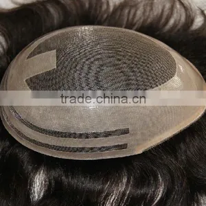 High Quality Human Hair Toupee Men With Virgin European Hair thumbnail-1