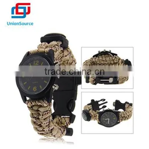 Paracord Bracelet,with Watch Compass and Fire Stone,buckle With Flint and Whistle thumbnail-3
