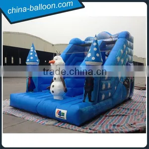 Blue Color Frozen Inflatable Slide / Snow World Inflatable Bouncer Slide Supplier's Choice thumbnail-1