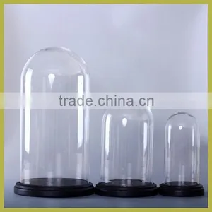 Clear Glass Cloche With Wooden Base Wholesale thumbnail-3