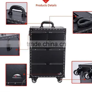 High Quality Factory Supplier Rolling Station With Mirror Trolley Makeup Case thumbnail-6
