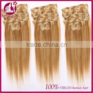 Clip in Sets Products 7pcs Clip in Human Hair Extensions 10"-26" Straight Blonde 6A Grade Human Hair Extensions thumbnail-1