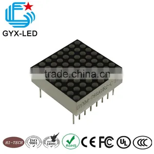 Black Face White Lens Green Emitting Color 2.5 mm Pitch 8*8 Dots 20*20 mm LED Dot Matrix Display thumbnail-1
