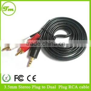 3.5mm Stereo Audio Plug to Dual 2 RCA Male Socket Cable Connector Adapter AV Audio Cable thumbnail-1