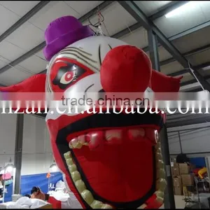 Giant Hanging Inflatable Clown Head for Halloween thumbnail-1