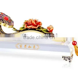 RORO Chinese Traditional Wish Ruyi Peony Enamel Crystal Glass Decorative Article for Home Decoration/gift thumbnail-1