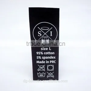 Black Care Label With White Logo For Garment thumbnail-1