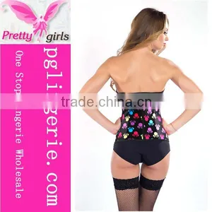 Butterfly Pattern Latex Rubber Waist Training Made Printed Latex Corset thumbnail-2