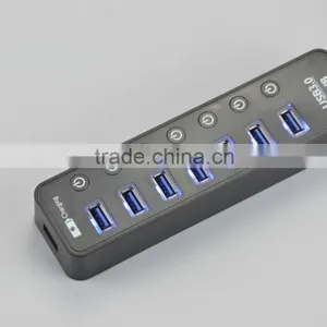 High Performance Usb Por Hub Suppliers, Usb3.0 7 Por Hub+1 Quick Charging Port With Individual Switch and LED Coorespond thumbnail-4