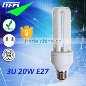 China Best Selling CFL Princile Spiral/3U Tube T4 20W 6400K With E27 B22 Base thumbnail-1