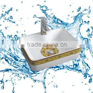 OEM Acceptable Bathroom Porcelain Bathroom Sink Chinese Style Fiber Wash Basins thumbnail-4