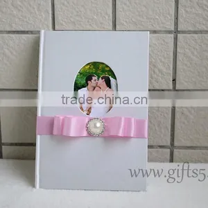 Wedding Guest Books With Silk Cover and Ribbon thumbnail-2