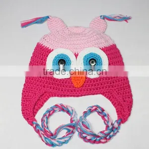 Toddler Baby Crochet Owl Ear Flat Beanie Hat FCK-119180850 thumbnail-1