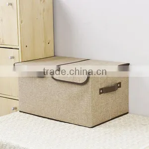 Coffee Oxford Large Clothes Book Container Organizer Box ,Polyster Folding Storage Box Cube With Lid thumbnail-4