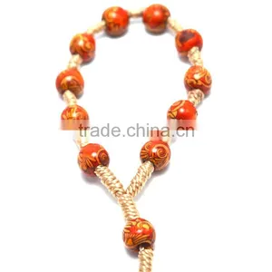 Cording Bead Rosary,wooden Deads Rosary Necklace,catholic Decade Rosaries Yiwu thumbnail-1
