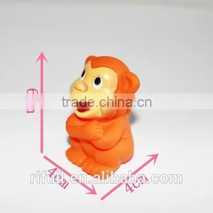 Custom 100% Food Grade Silicone Rubber Monkey Bath Toy With Squeaker thumbnail-1