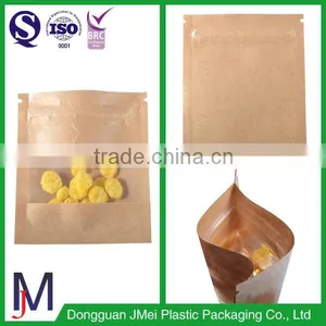 Wholesale Kraft Paper Bag With Window and Zipper for Food Packing thumbnail-3