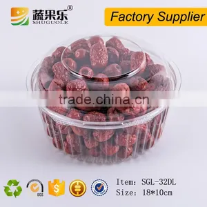 Disposable Transparent Clamshell Plastic Fruit Salad Packaging Container thumbnail-2