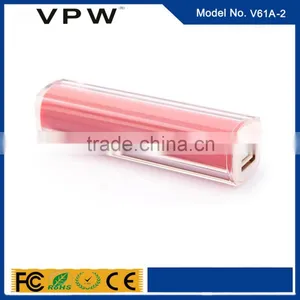 2016 New Design Portable Charger Pocket Colorful 2600mAh Lipstick Power Bank thumbnail-2