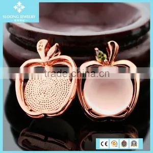 Rose Quartz Apple Shaped Pendant Jewelry Wholesale of 2015 Valentine Gift thumbnail-1