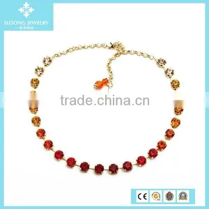 2015 Custom Women Necklace With Brand Crystal Red Elegant thumbnail-5