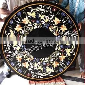 Unique Inlay Black Marble Beautiful Table Top thumbnail-1